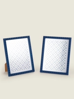 Navy Injection Beaded Frame 7 x 5 Inch Set of 2 at ASDA