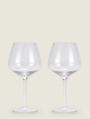 Swirl Wine Glass Set of 2 at ASDA