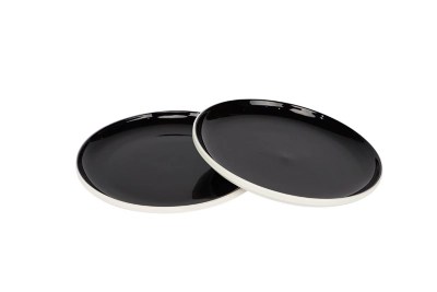 Black TwoTone Dinner Plate Set of 2 at ASDA