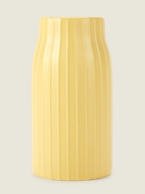 Yellow Ribbed Vase Set of 2 at ASDA