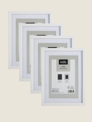 White Plastic Frame 7x5 Inch Set of 4 at ASDA