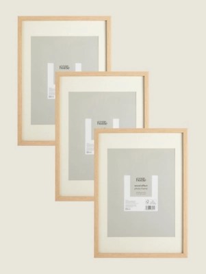 Light WoodEffect Plastic Frame 9*7 Set of 3 at ASDA