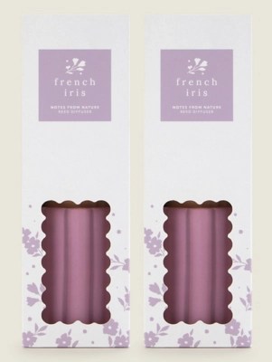 Purple Flower French Iris Ceramic Reed Diffuser Set of 2 at ASDA