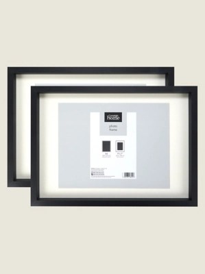 Black Boxed Photo Frame 9x7 Inch 2 Pack at ASDA