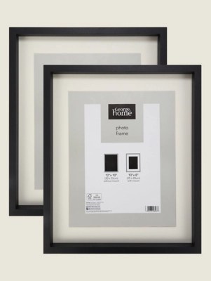 Black Boxed Photo Frame 10x8 Inch 2 Pack at ASDA