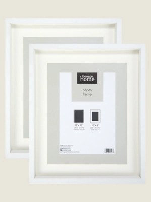 White Boxed Photo Frame 10x8 Inch 2 Pack at ASDA