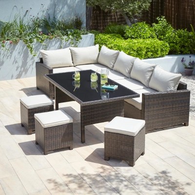 Jakarta Linen Corner Group Garden Dining Set at ASDA