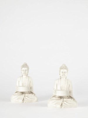 Cream Buddha Tealight Holders 2 Pack at ASDA