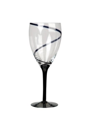 Home Black Swirl Wine Glass 2 Pack Glassware at ASDA