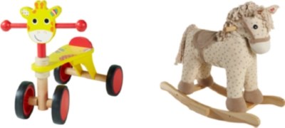 Home Rocking Horse and Giraffe Ride On Bundle Wooden Toys