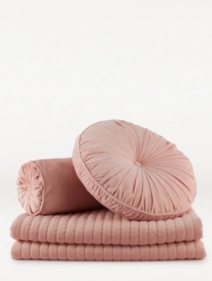 Asda Pink Velvet Cushion