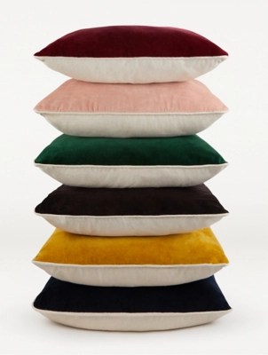 Cotton Velvet Linen Mix Cushion Stack at ASDA