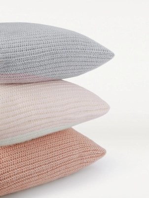 Chunky Knit Cushion Stack at ASDA