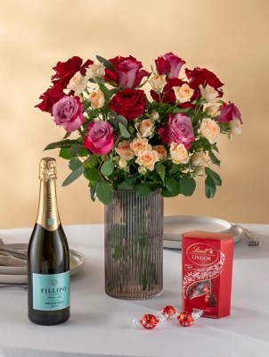 Fresh Flowers Mother's Day Mixed Rose Bouquet (Gift Options Available