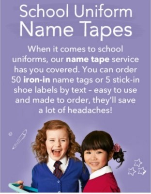 School Uniform Name Tapes l Kids l