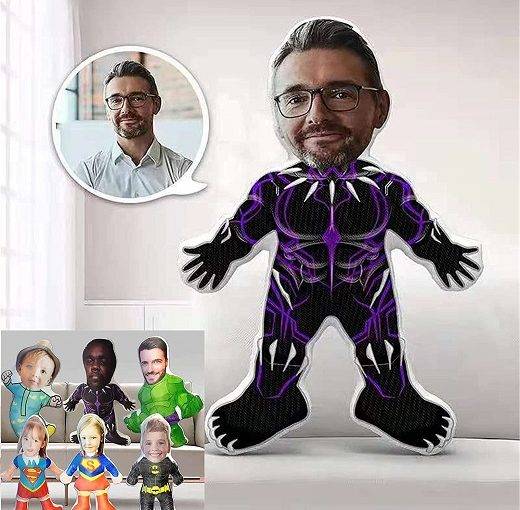 Custom Face Superhero Pillow