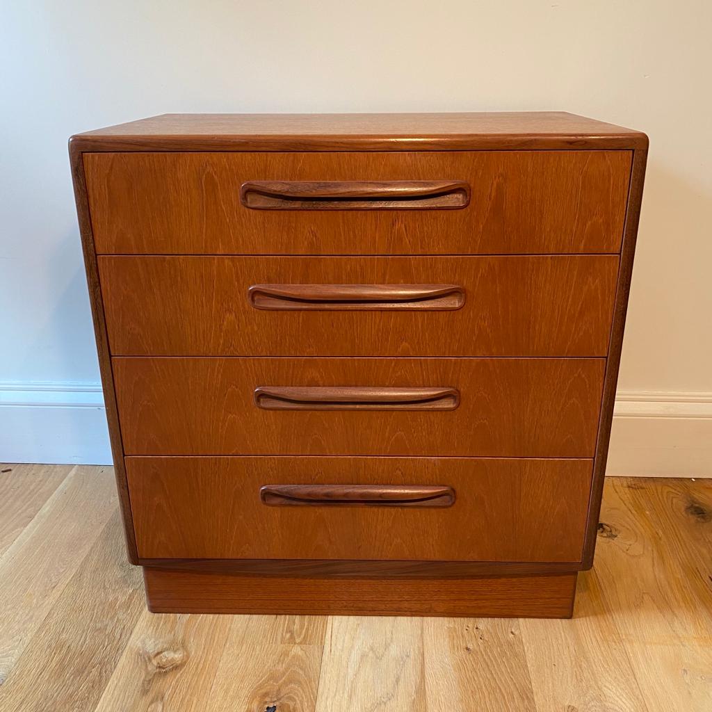 1960's Midcentury G Plan Teak 4 Drawer Tallboy Chest Ashbrook Antiques