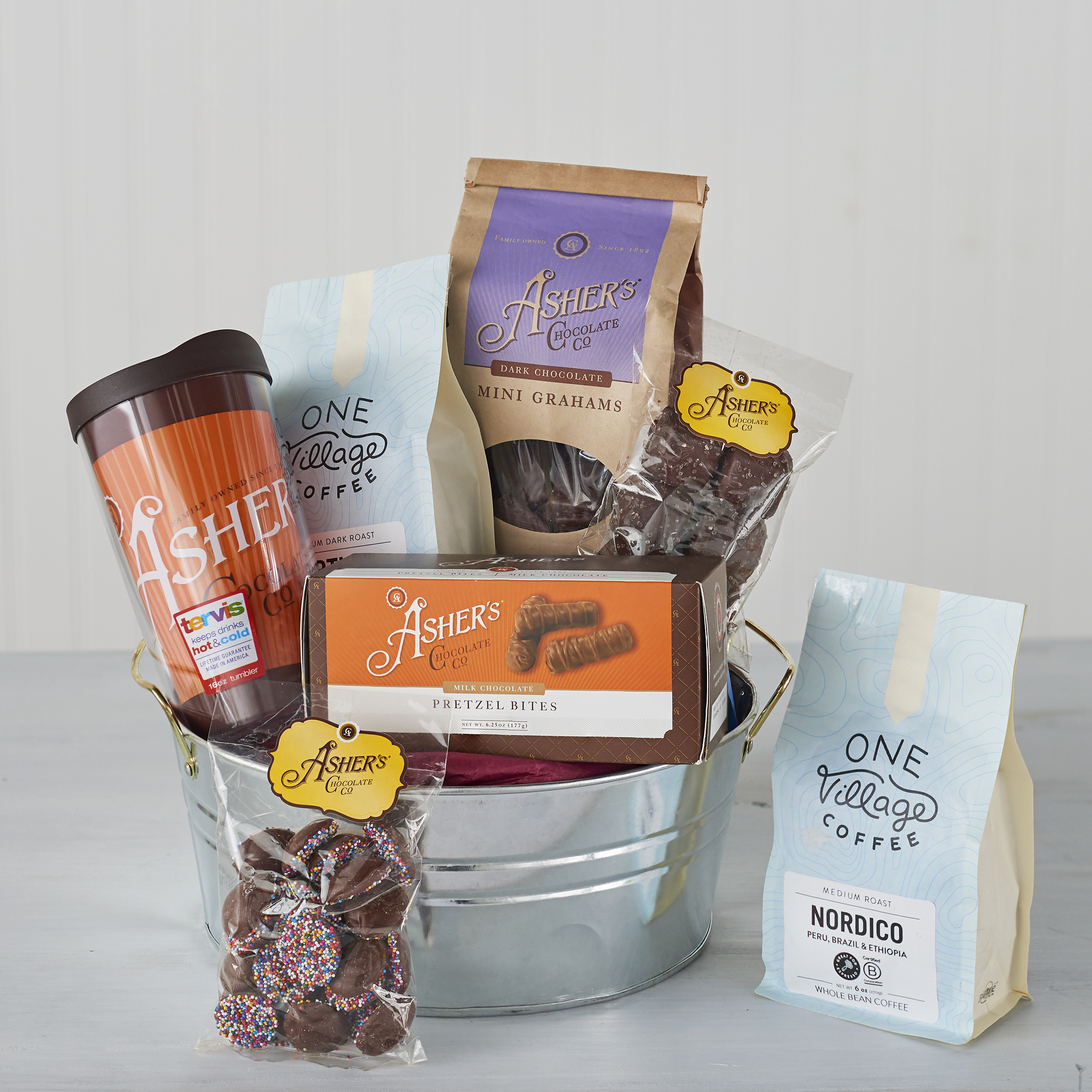 Coffee Lovers Gift Basket Asher's Chocolate Co.