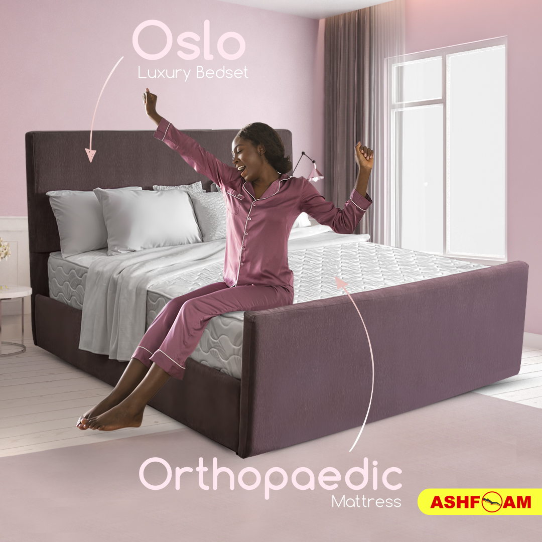 Oslo Combo (Oslo Luxury Bedset + Orthopaedic Mattress) Ashfoam