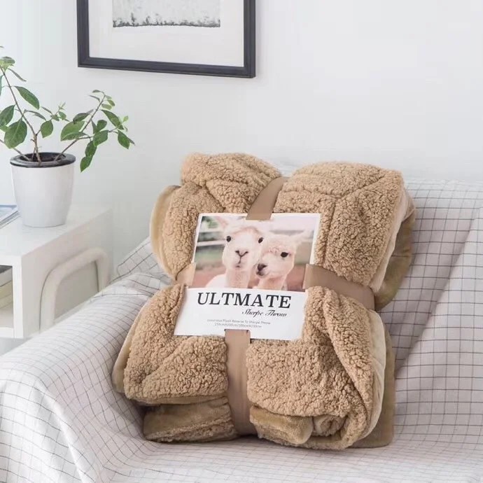 Solid flannel sherpa blanket Blankets & Throws Manufacturer and