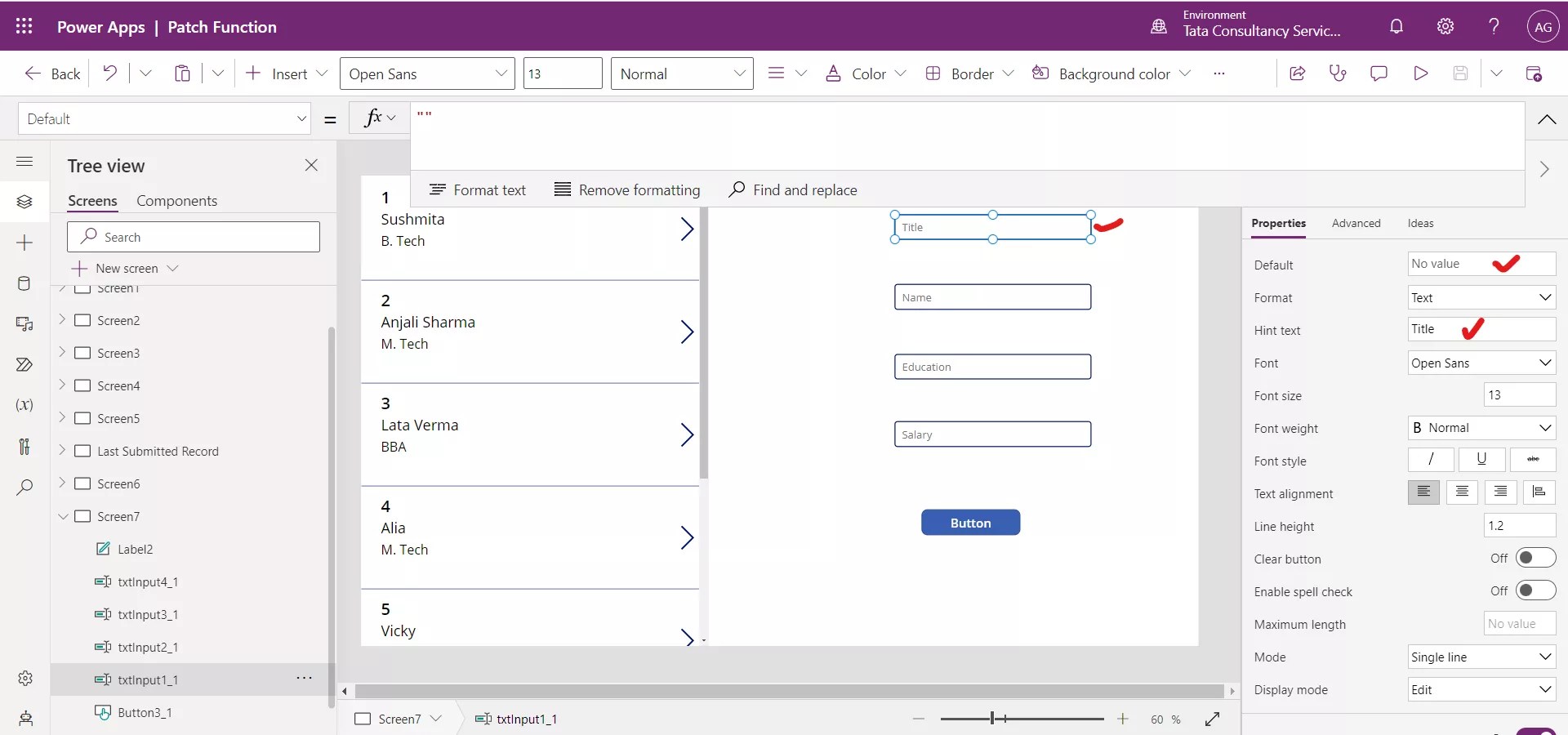 Powerapps Patch Function