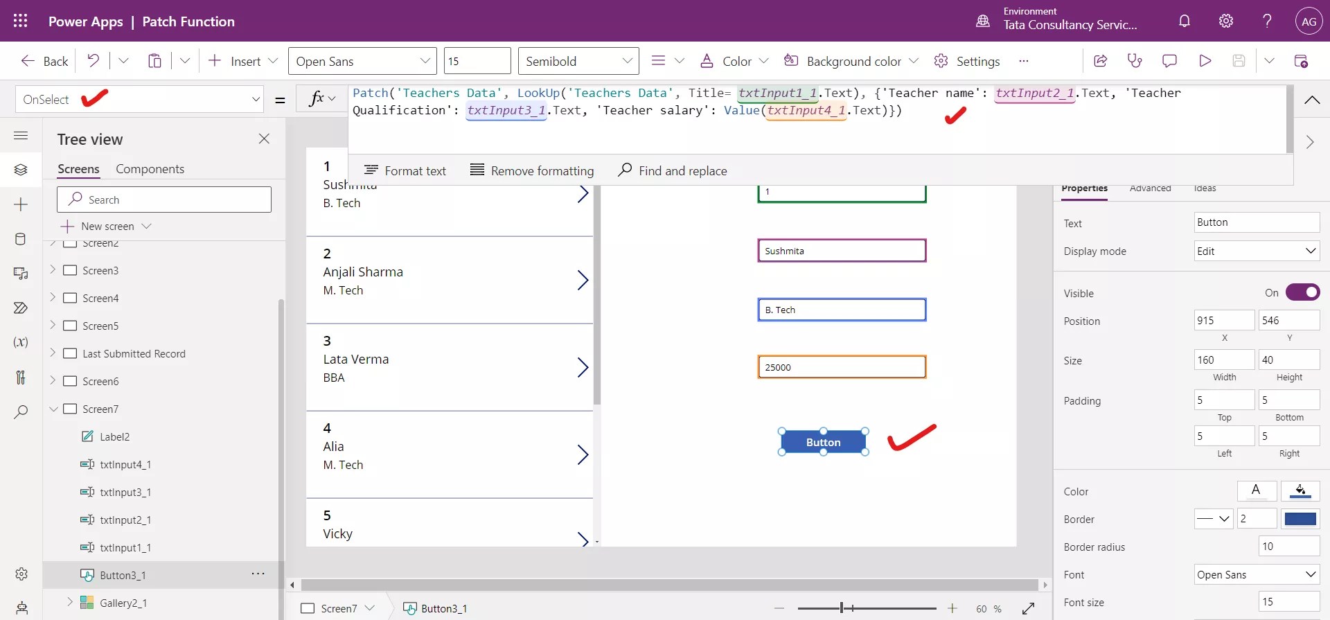Powerapps Patch Function