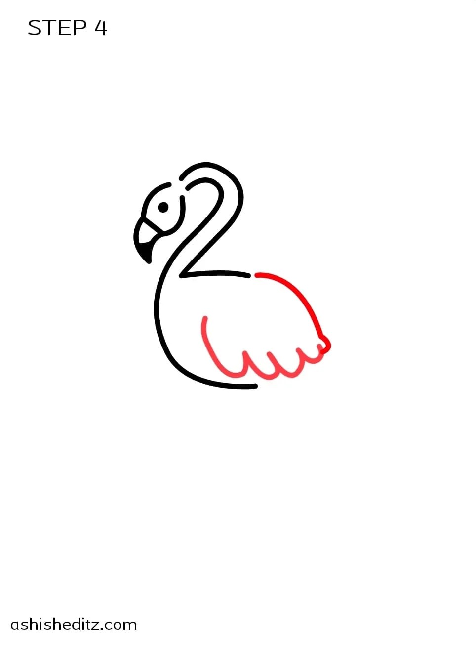 How to draw a flamingo easy step Tutorial