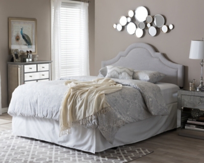 Buy products such as rest haven upholstered headboard with diamond tufting and rectangle bordered edges, queen, charcoal at walmart and. ashley