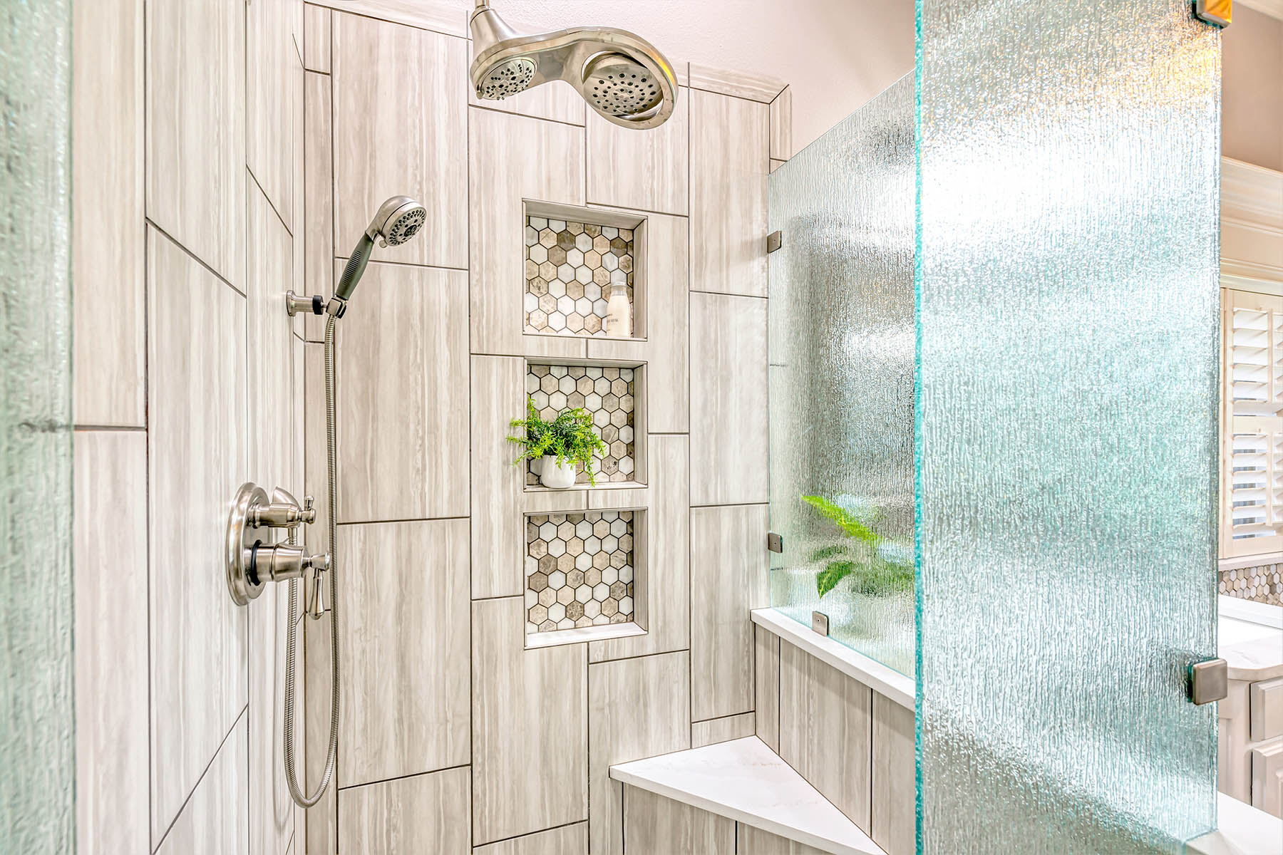 Transitional Bathroom Remodel Ashley's Building & Construction