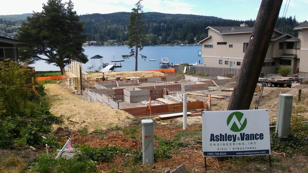 Northshore Drive Residence under construction Ashley & Vance Engineering