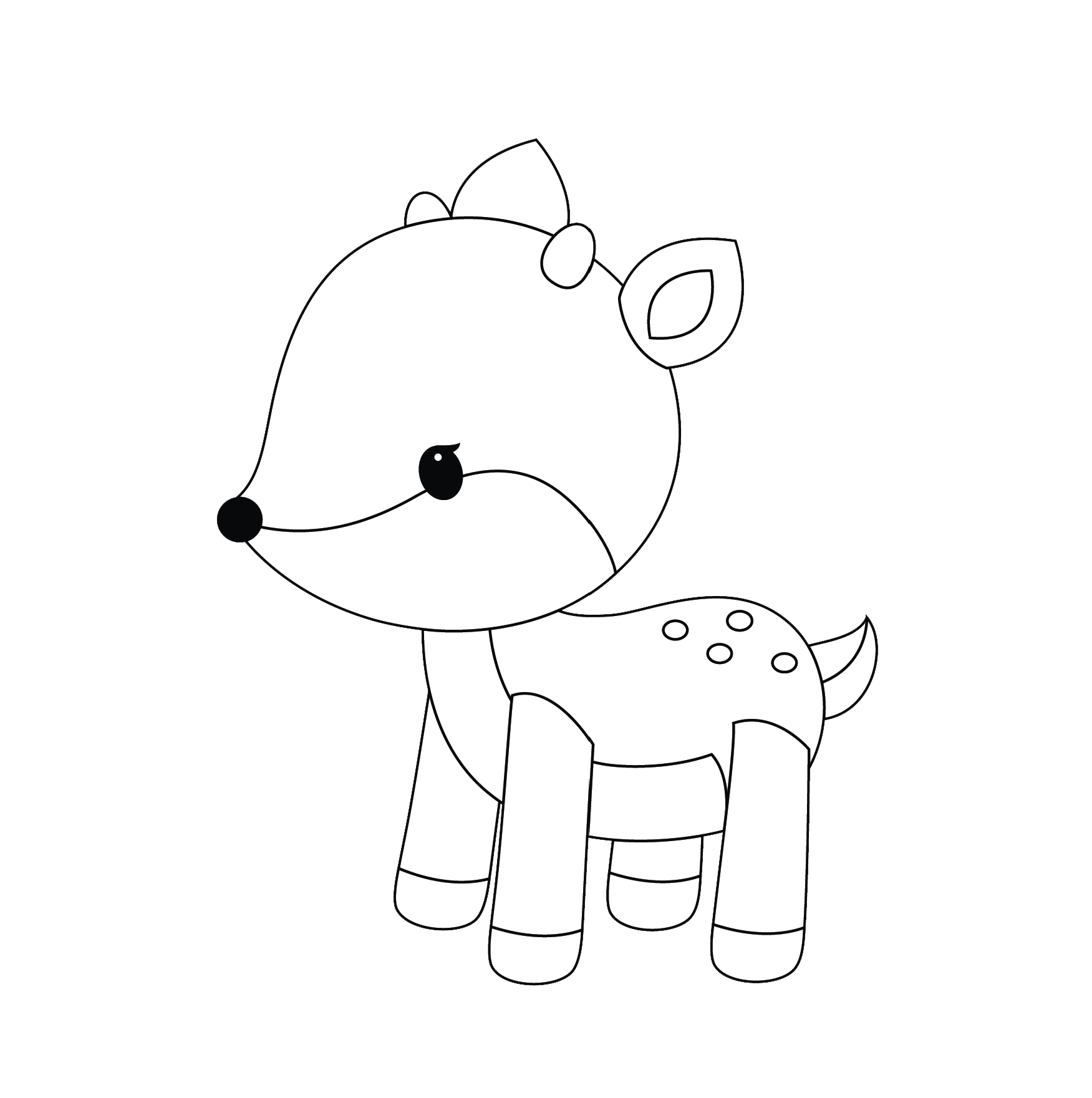 Free Cute Deer Coloring Pages for Kids Ashley Yeo