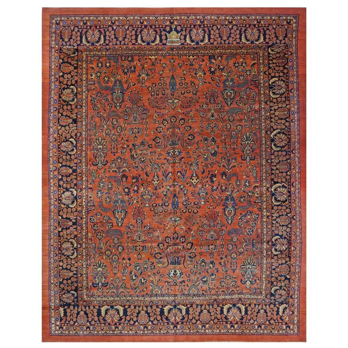 Area Rugs Antique Persian Sarouk 12X16 Salmon Area Rug 9901588
