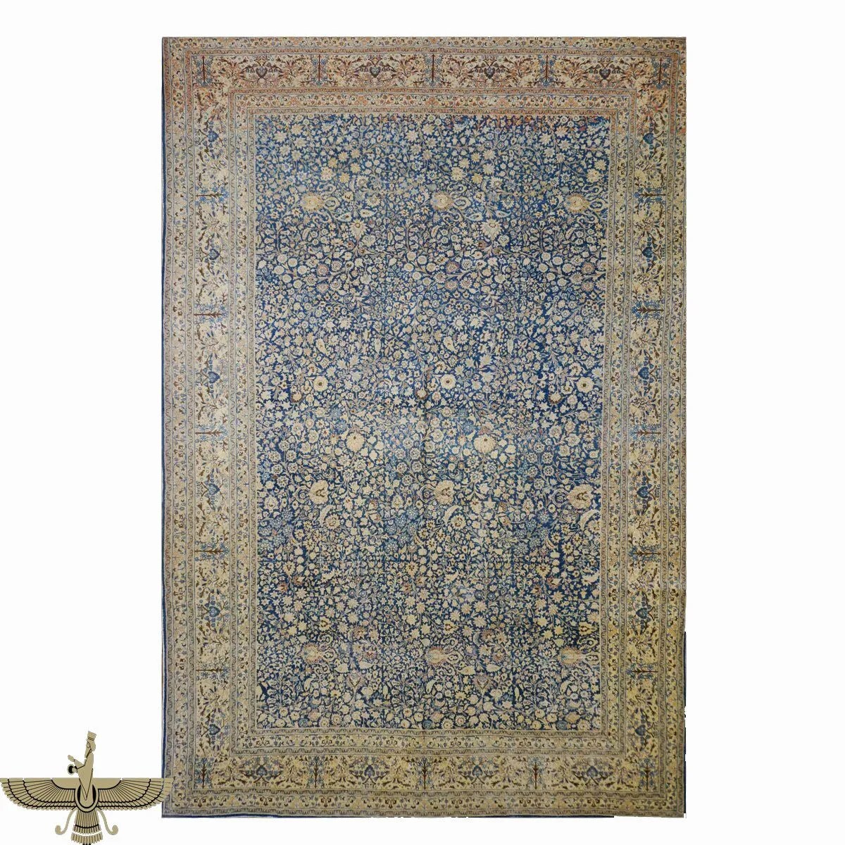 Area Rugs Antique Persian Tabriz 12X18 Blue Area Rug 1141057