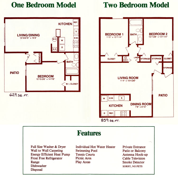 Manassas VA Apartments for rent Ashton Glen 2 floor plans Prince