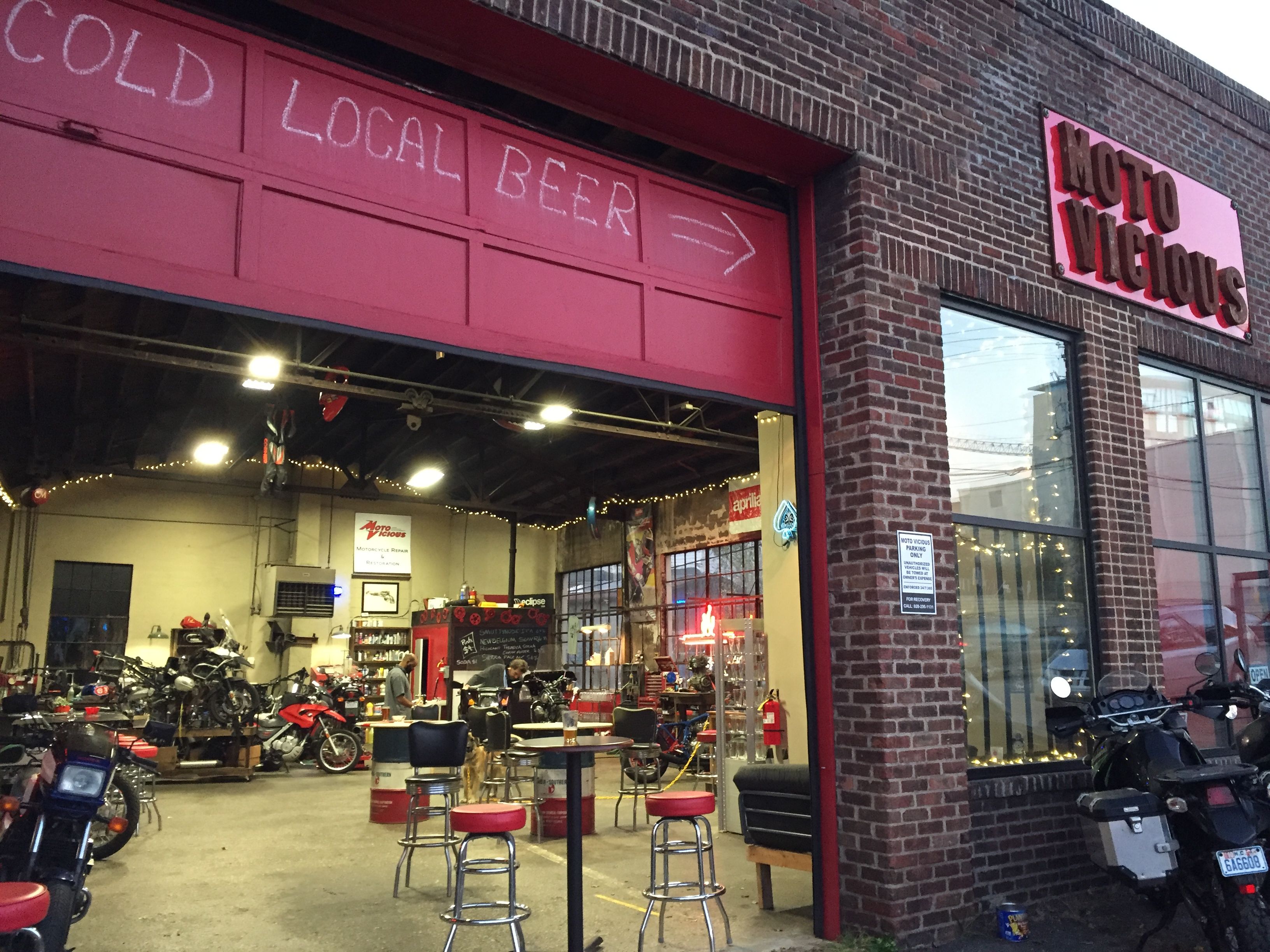 PHOTOS Moto Vicious motorcycle repair shop by day, bar by night on