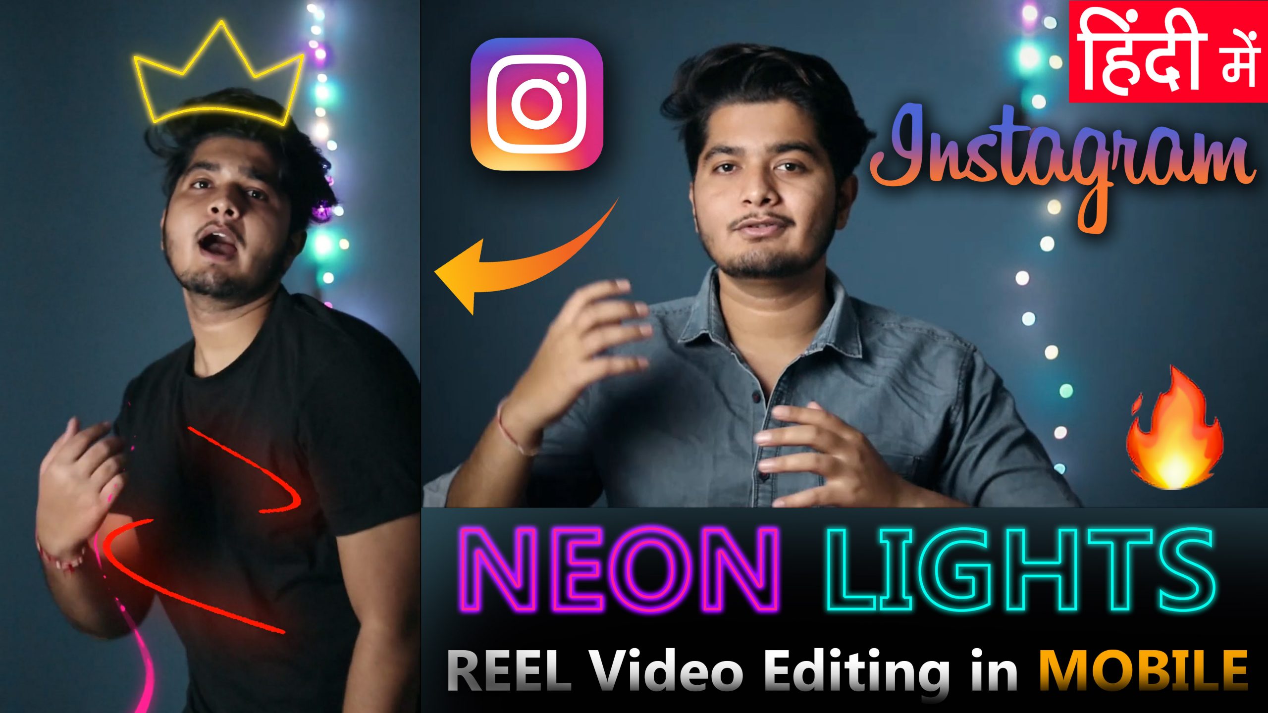 Instagram REELS NEON Lights Scribble Effect in Mobile