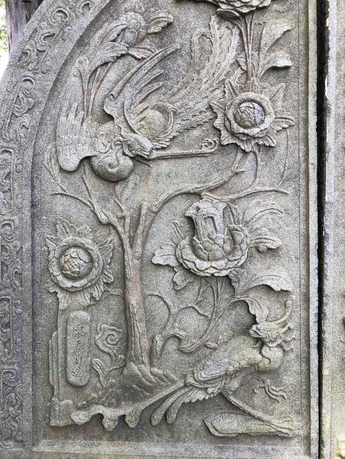 Antique Chinese Stone Carving Wall Gate Pair Antique Stone Wall