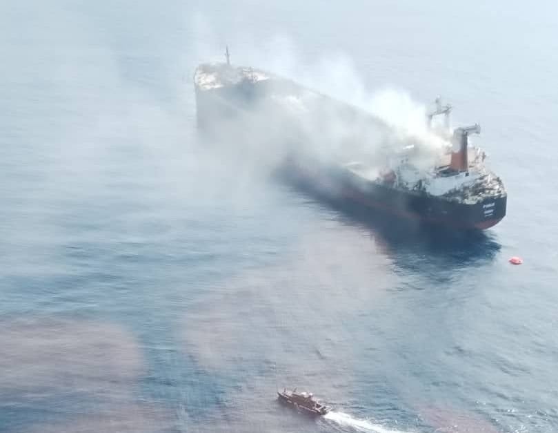 Oil tanker fire Three missing crew still believed to be alive, says