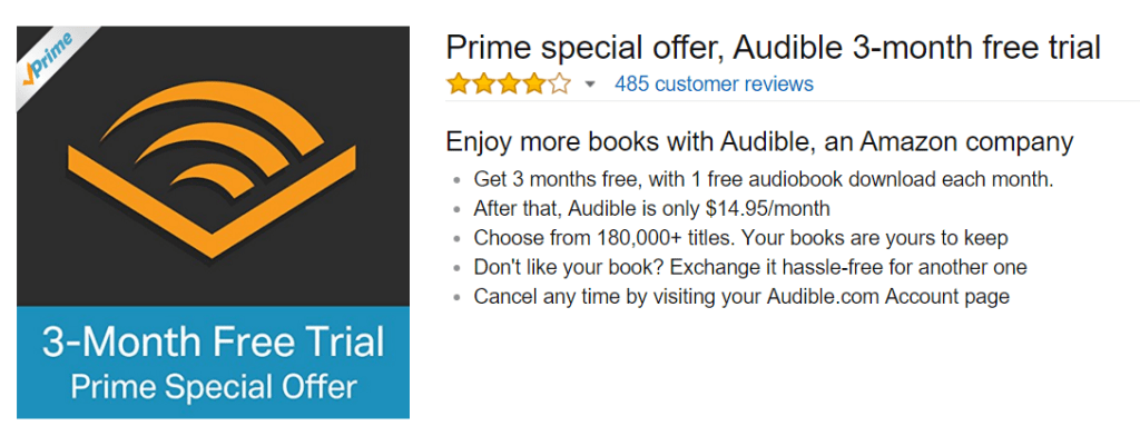Get a 3month free trial with Audible Asian Geek Squad
