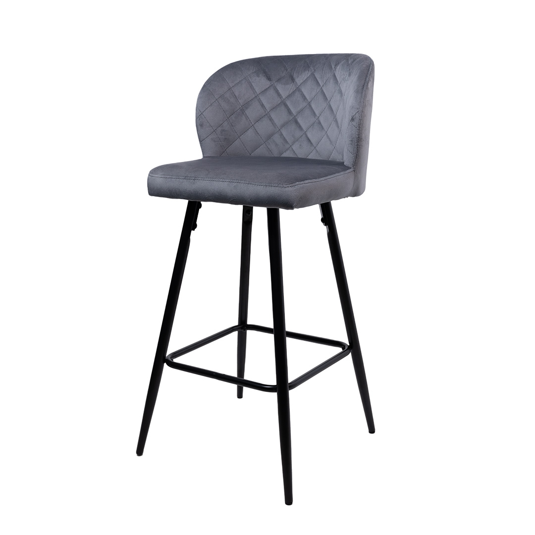BAR STOOL GREY VELVET 750MM MELODY 75 Asian Hardware