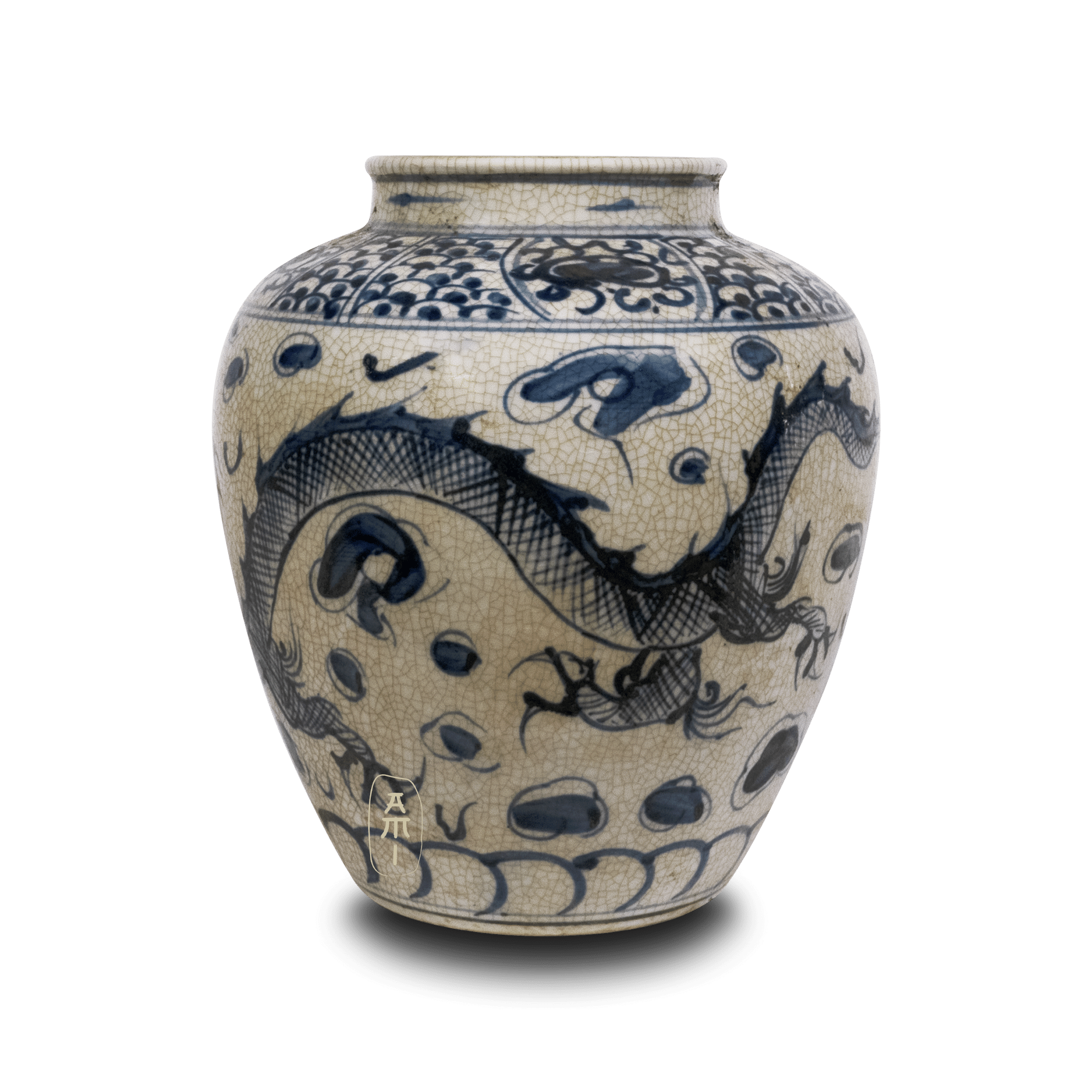 Small ceramic vase dragon Asian Mix Interior