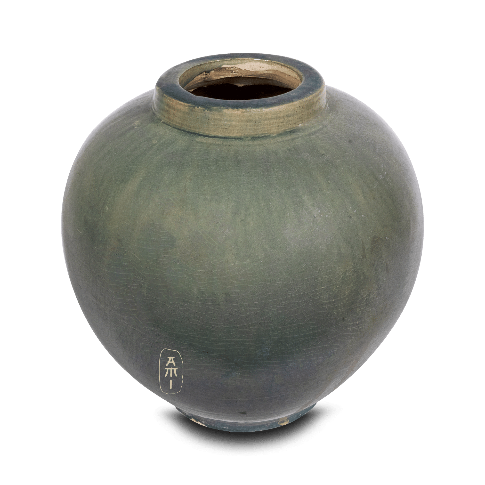 Medium light blue ginger jar Asian Mix Interior