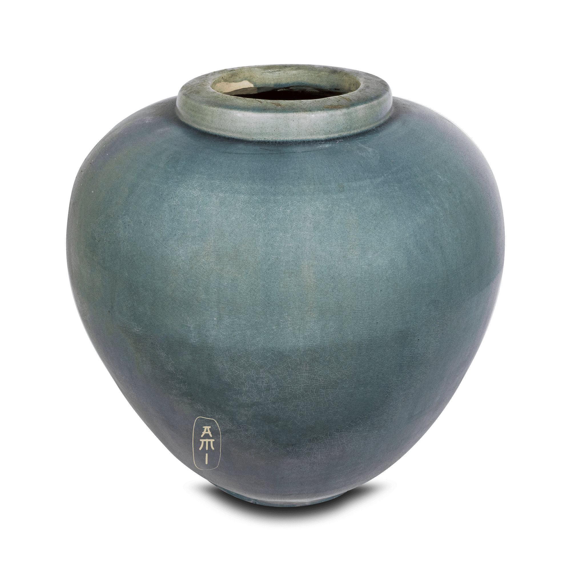 Big light blue ginger jar Asian Mix Interior