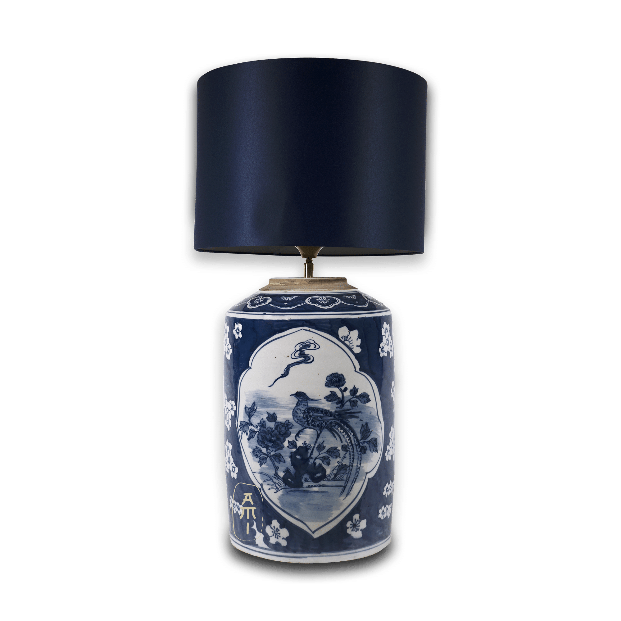 Floral bird lamp base Asian Mix Interior