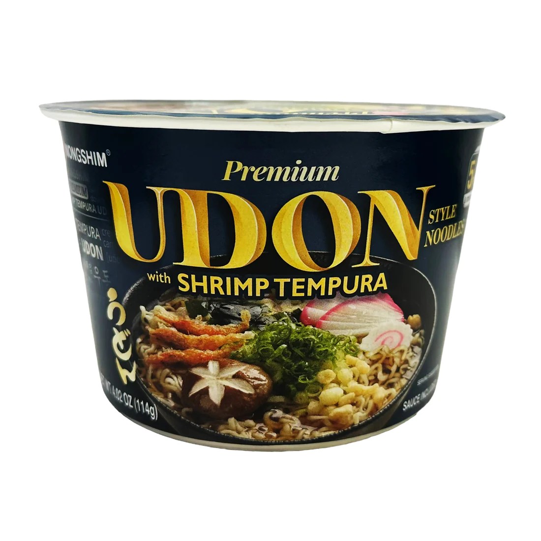 Nongshim Tempura Udon Shrimp Bowl 114gr con Katsuobushi Asiaon Mart