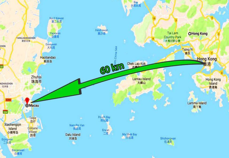 Macau Hong Kong Map How to get from Hong Kong to Macau Transport and Prices