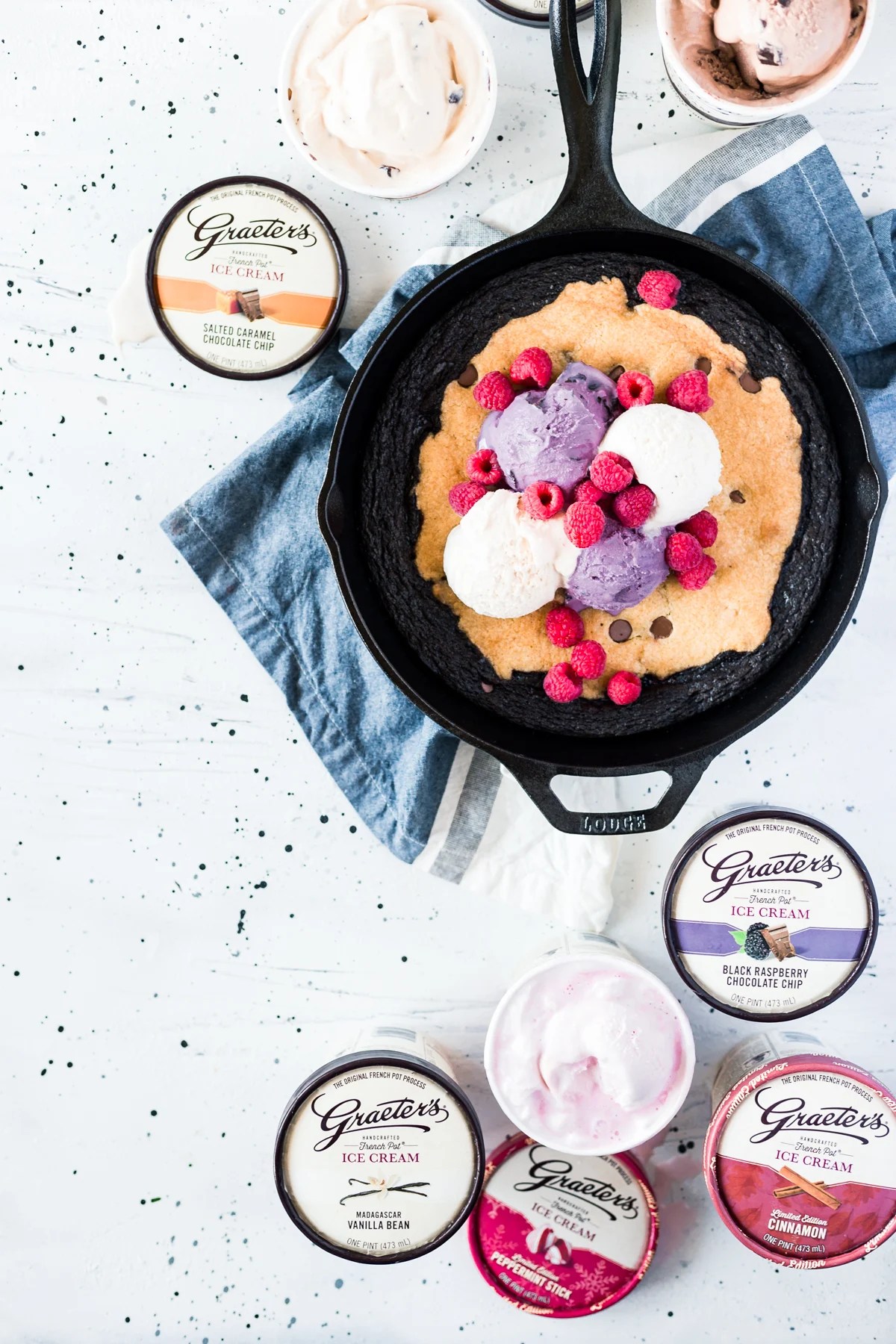 Raspberry Ripple Skillet Brookie • A Simple Pantry
