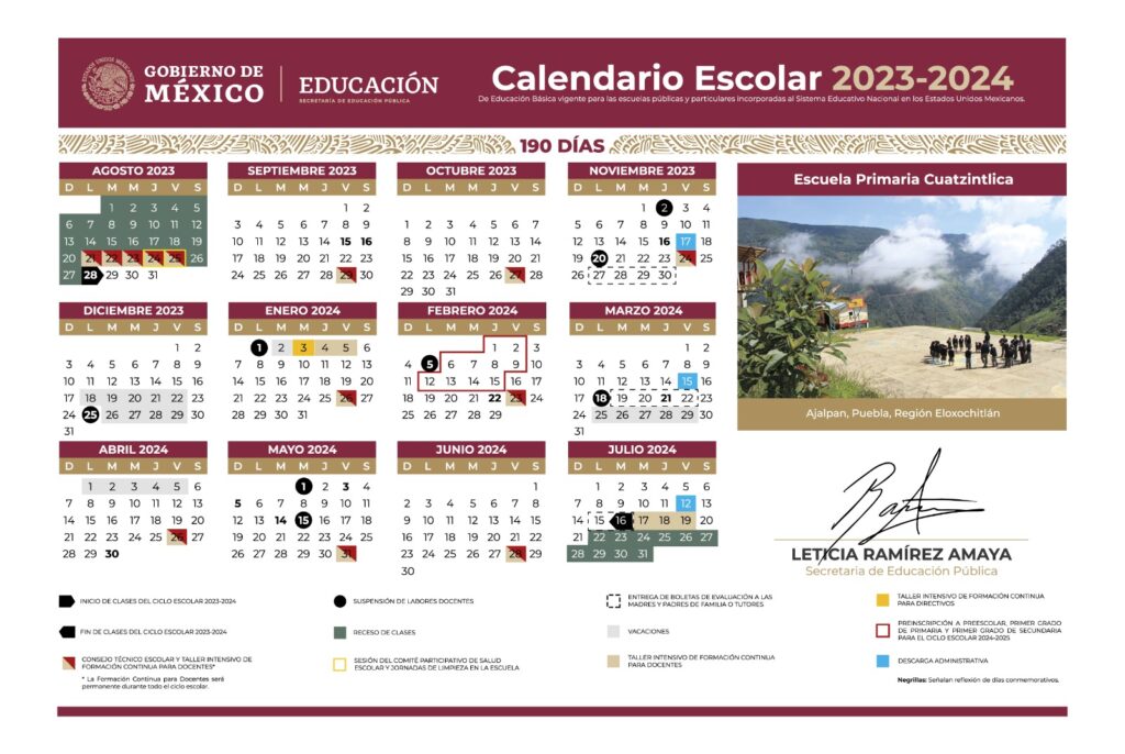 SEP publica calendario del Ciclo Escolar 20242025; iniciará el 26 de agosto 
