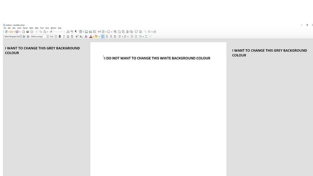 Change the grey background colour libre writer English Ask LibreOffice