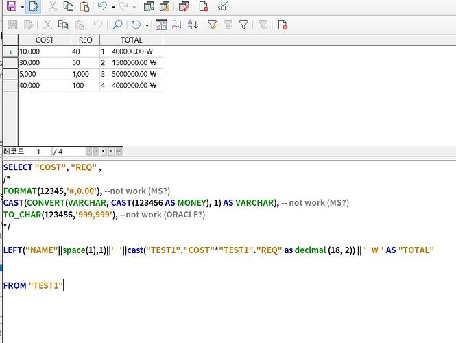 How to use thousands separator for a base query calculated field
